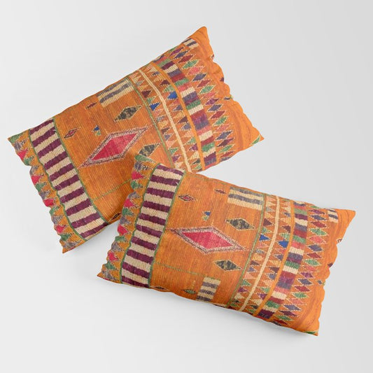 Orange Traditional Moroccan Design Pillow Sham Gallery Image 2
