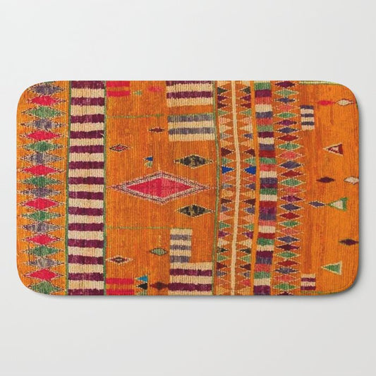 Orange Traditional Moroccan Design Bath Mat Gallery Image 2
