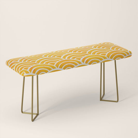 Japanese Seigaiha Wave â Marigold Palette Bench Gallery Image 2