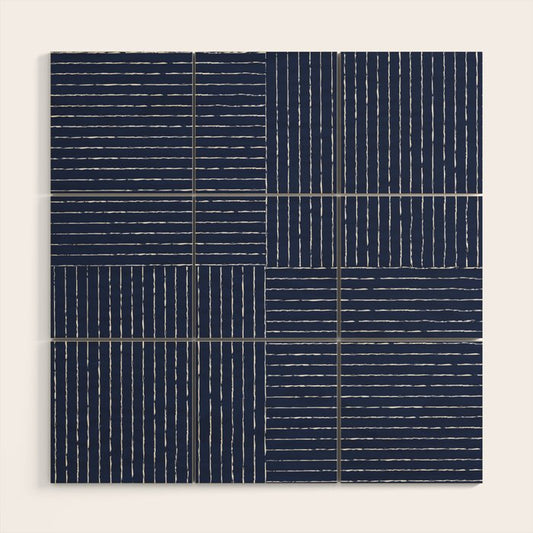Lines III (Navy) Wood Wall Art Gallery Image 2
