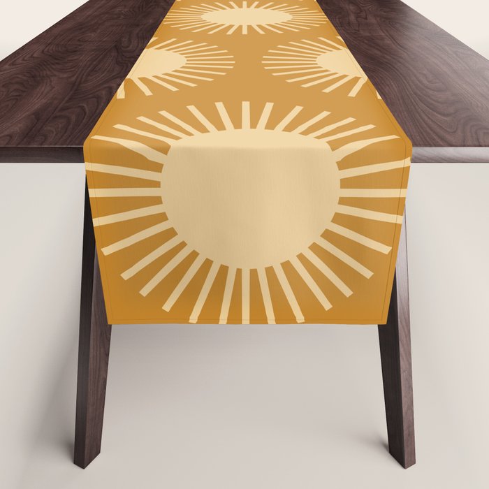 Boho Summer Sun Pattern II Desert Orange Table Runner Gallery Image 1
