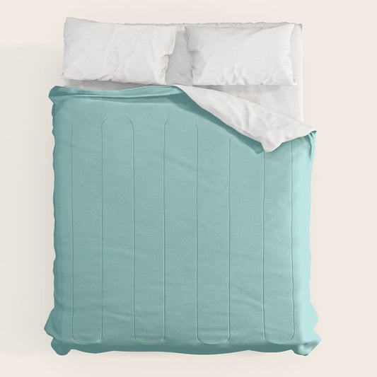 Serene Aqua Blue Solid Color Comforter Gallery Image 2