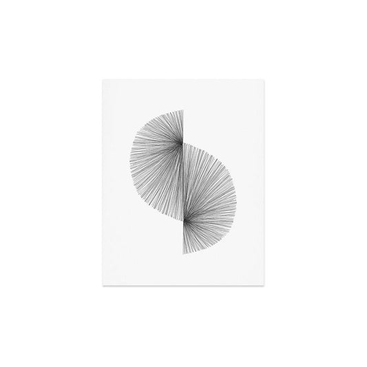 Mid Century Modern Geometric Abstract S Shape Line Drawing Pattern Art Print Gallery Image 2