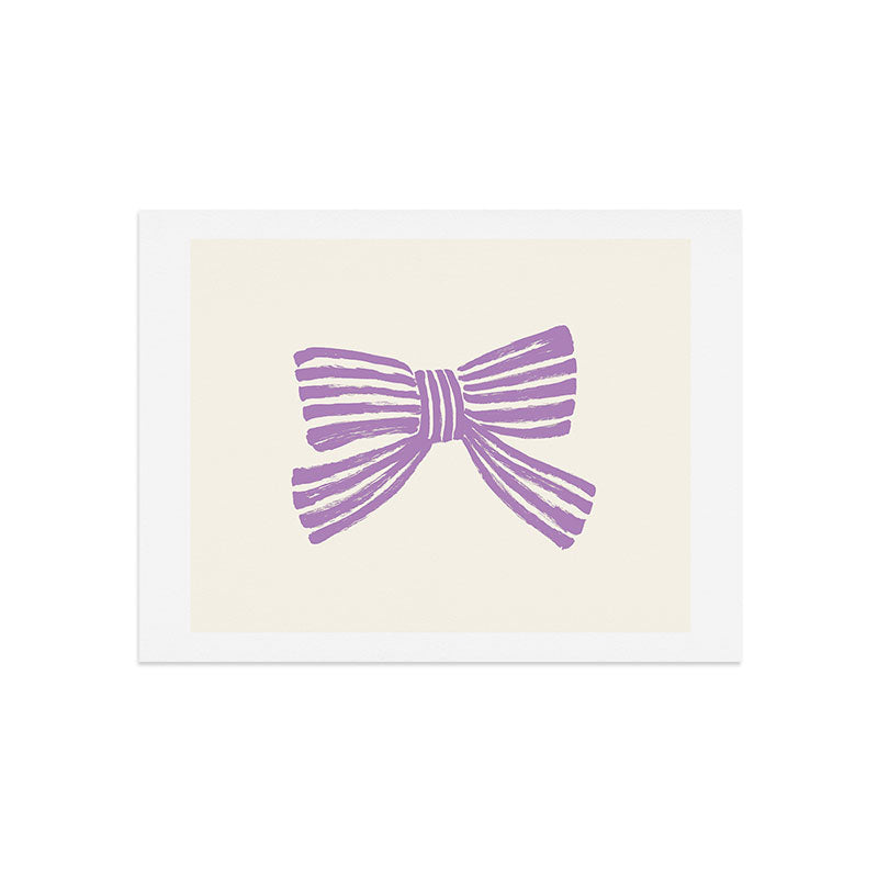 Violet Stripe Bow Ribbon Art Print Gallery Image 7