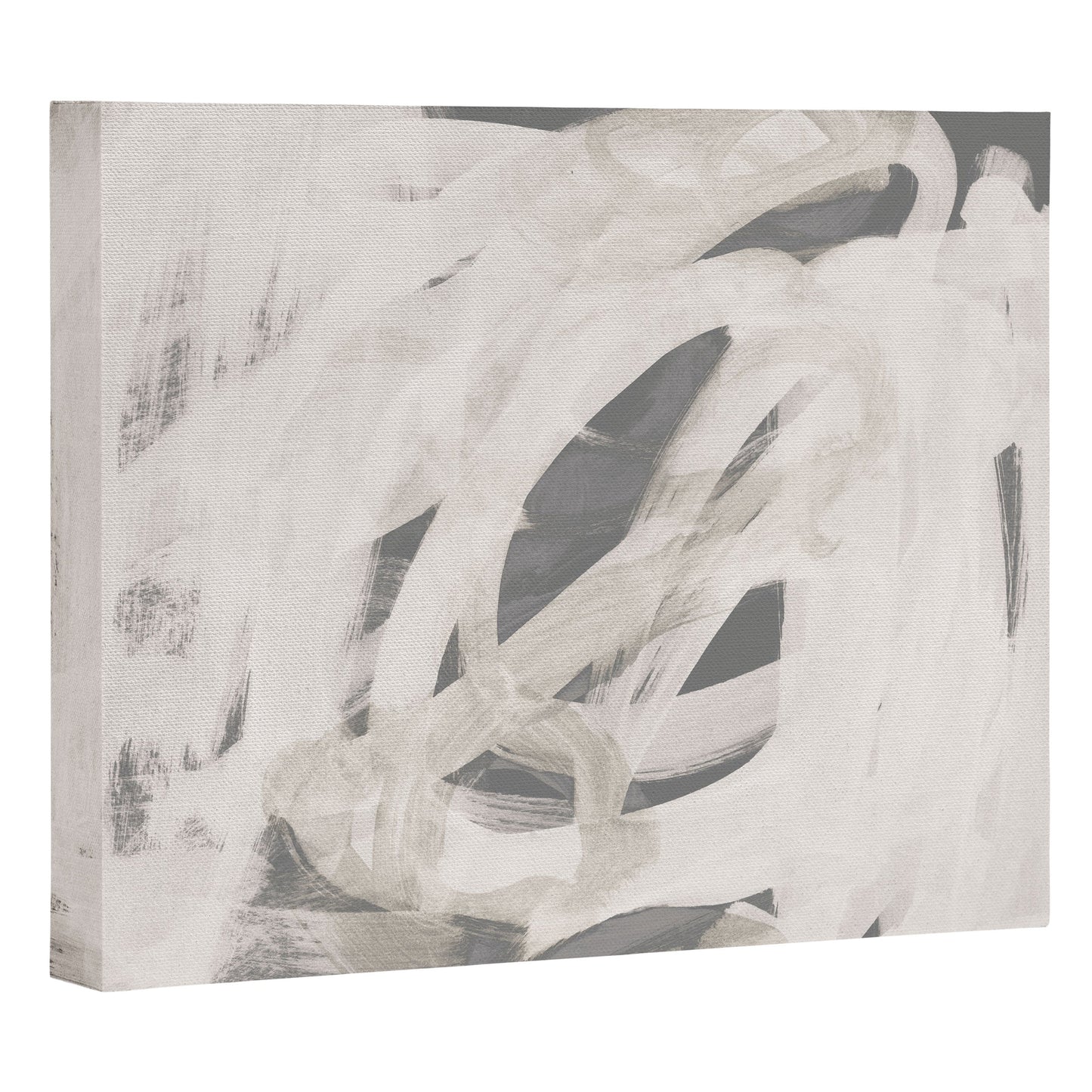abstract brushstrokes neutral Canvas Print Gallery Image 2
