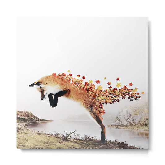 Autumn Fox Metal Print Gallery Image 2