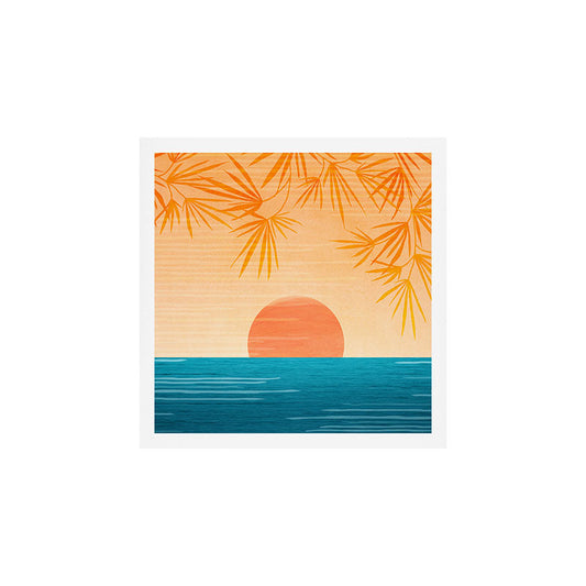 Orange Tropical Sunset Landscape 2 Art Print Gallery Image 2