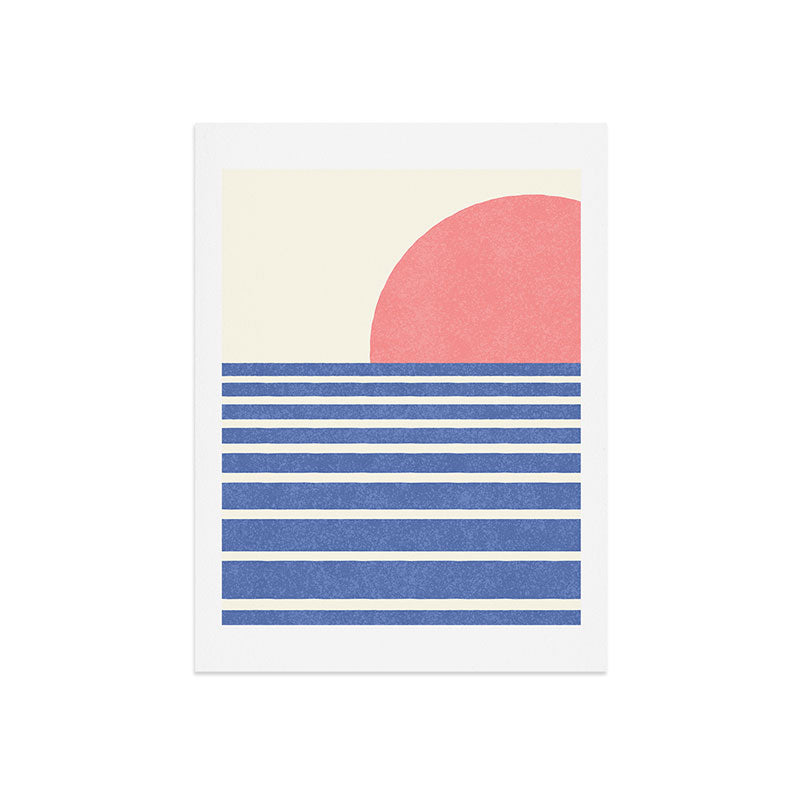 Beach Horizon Lines pink blue Art Print Gallery Image 5