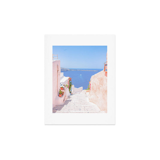 Santorini Greece Mamma Mia Pink Street Art Print Gallery Image 2