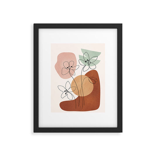 Minimal Abstract Flowers 04 Framed Art Print Gallery Image 2