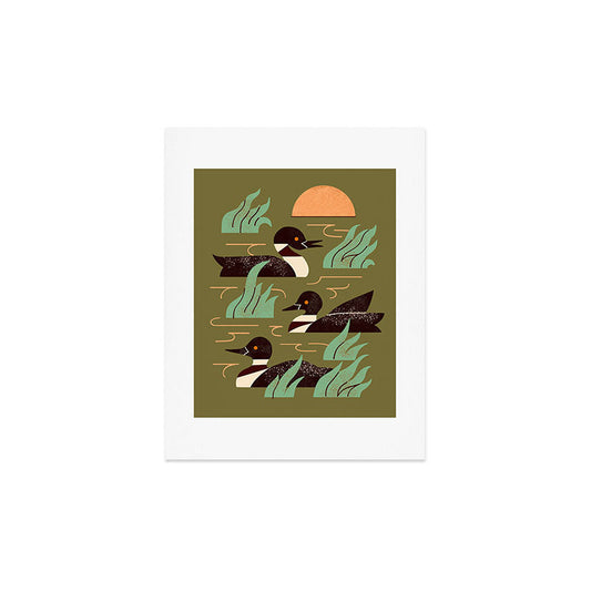 Loons At Dusk Art Print Gallery Image 2