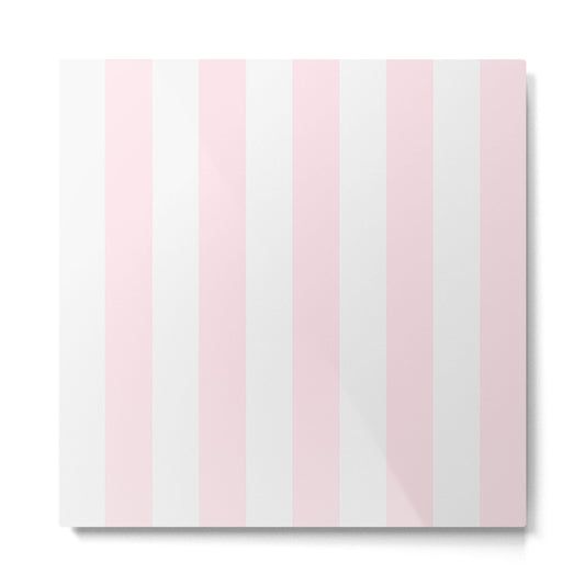 Luxury Striped Pastel Pink Metal Print Gallery Image 2