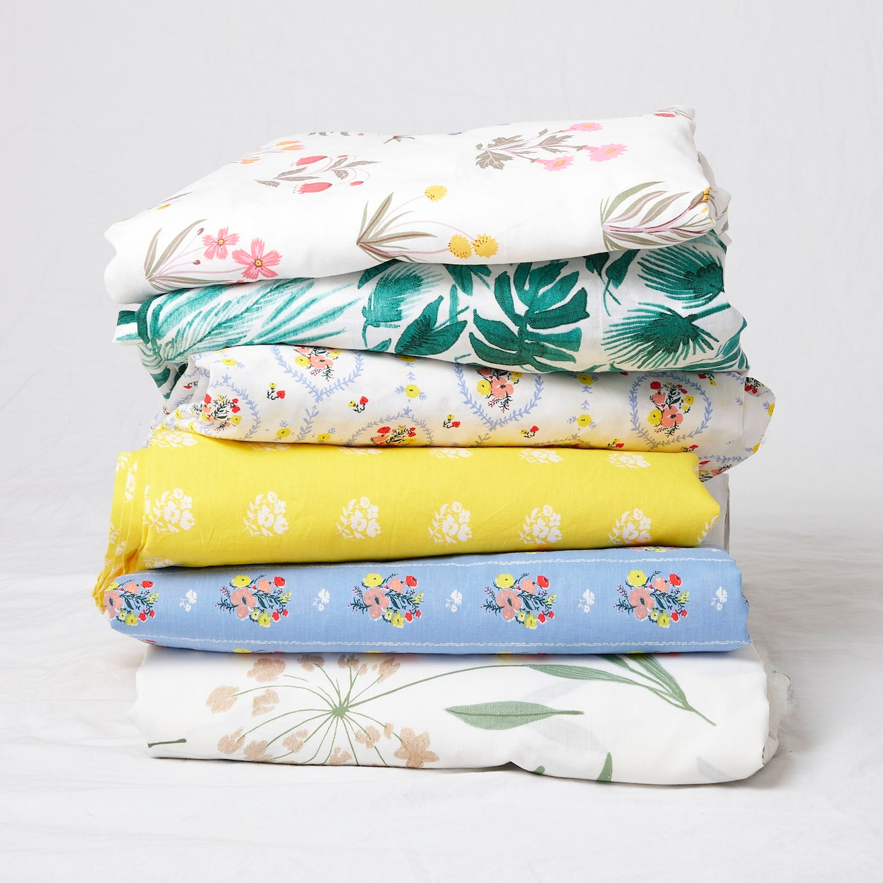 Bright Posies & Stripe Brushed Cotton Sheet Set