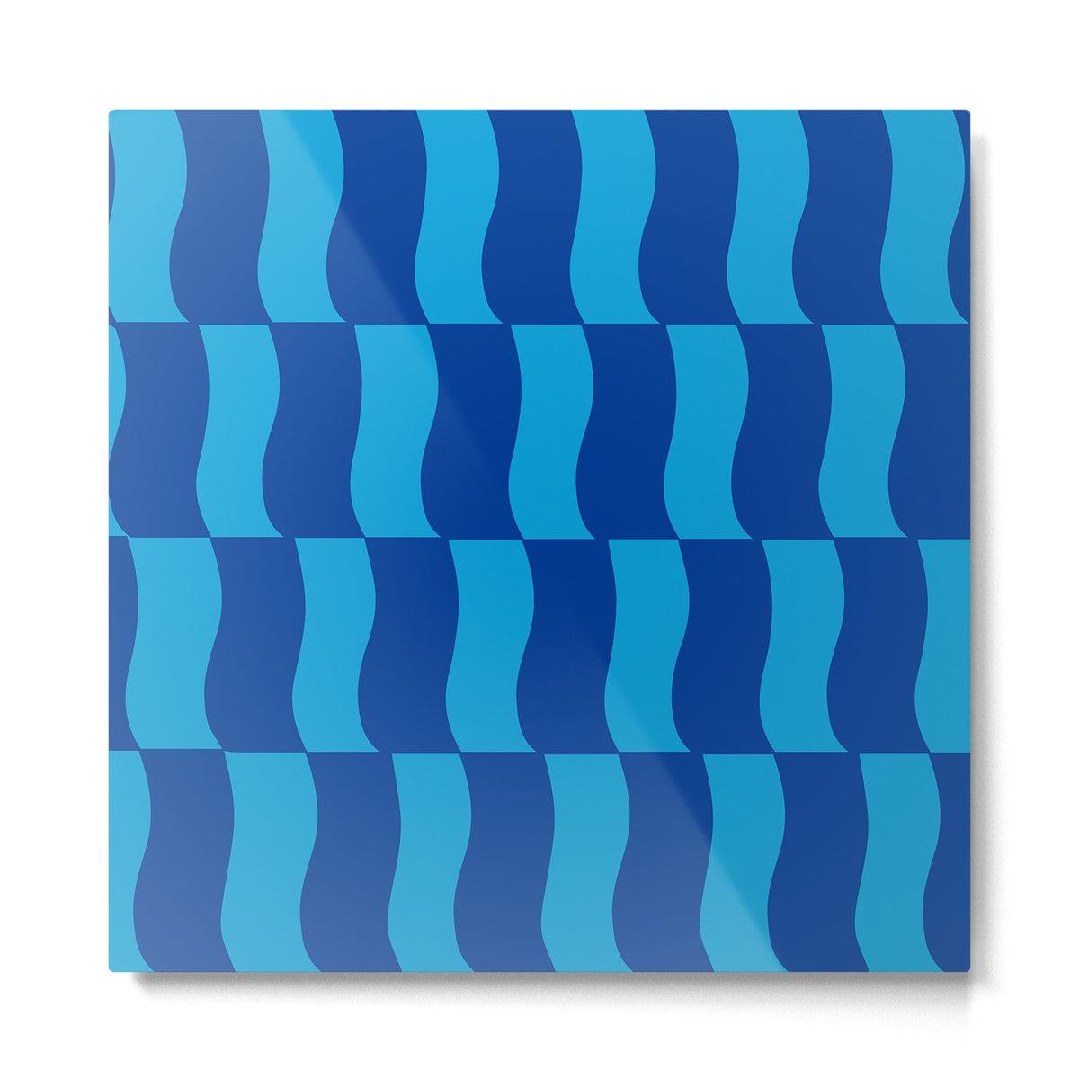 Cobalt Sky Wavy Blocks Metal Print Gallery Image 5