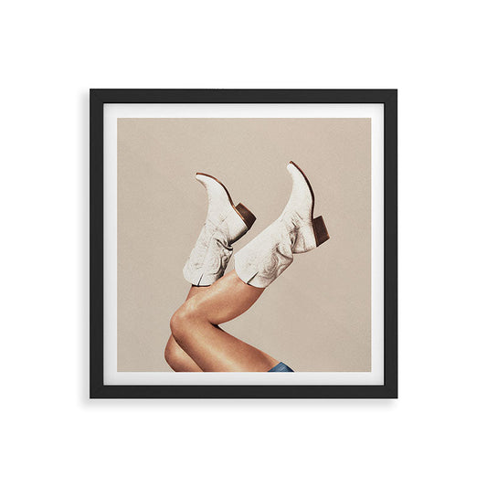 These Boots - Neutral Beige Framed Art Print Gallery Image 2