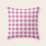 Gingham Large Pink White Throw Pillow Gallery Image 1