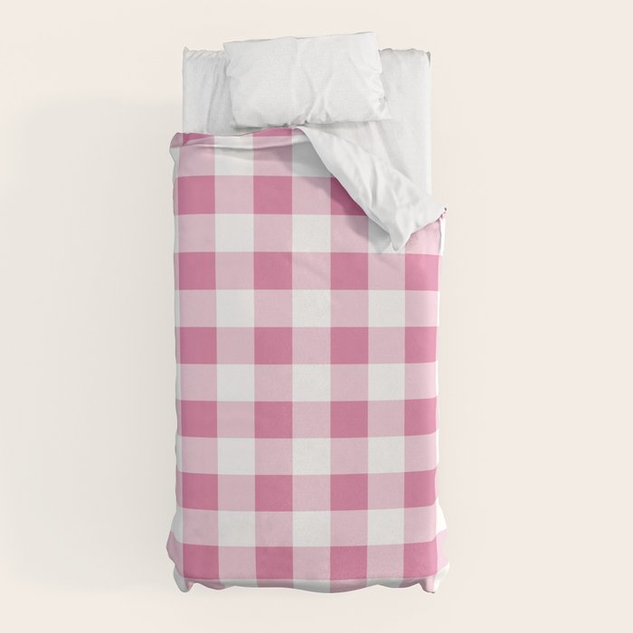 Gingham Large Pink White Duvet Cover Gallery Image 5