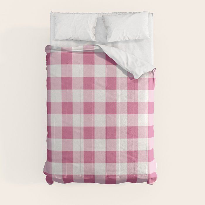 Gingham Large Pink White Comforter Gallery Image 3