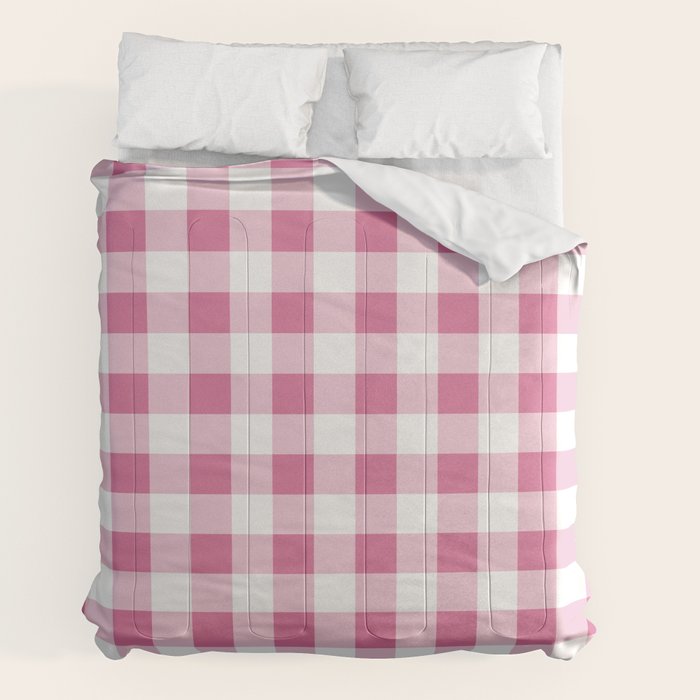 Gingham Large Pink White Comforter Gallery Image 2
