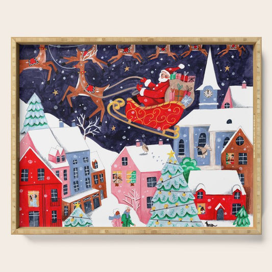 Christmas Village Santa Serving Tray Gallery Image 1