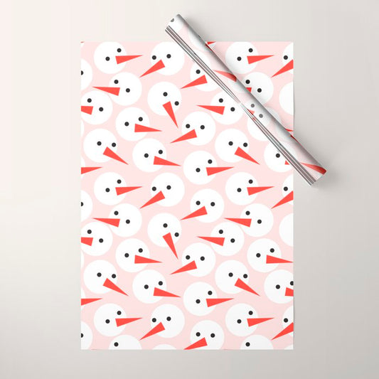 Snowman pattern Wrapping Paper Gallery Image 1