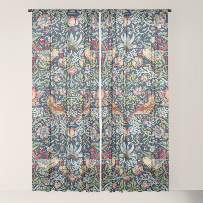 Strawberry Thief by William Morris Window Curtain Gallery Image 18