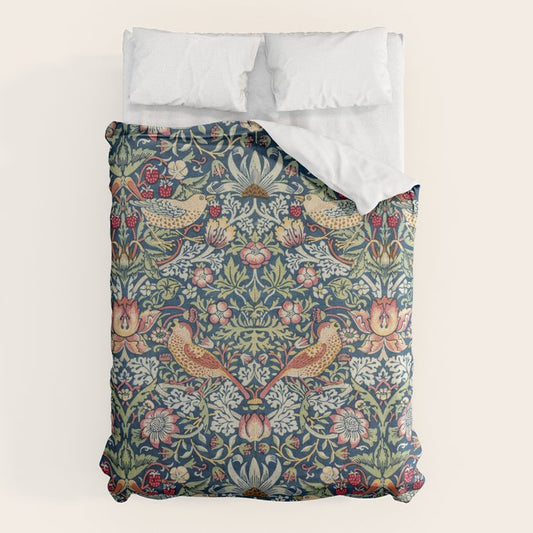 Strawberry Thief by William Morris Duvet Cover Gallery Image 1