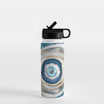Evil Eye Mineral textures and gold Water Bottle Gallery Image 1