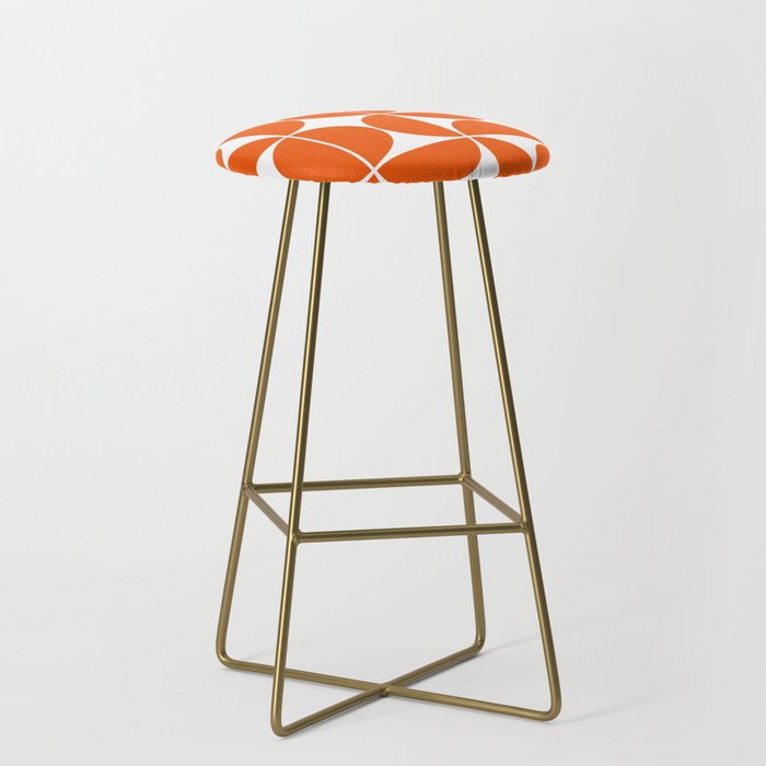 Mid Century Modern Geometric 04 Orange Stool Gallery Image 2