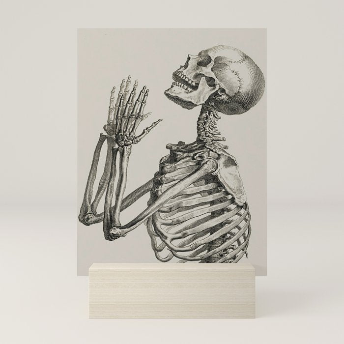 William Cheselden, Osteographia (The Anatomy of Bones), London, 1733 Praying Skeleton Mini Art Print Gallery Image 5