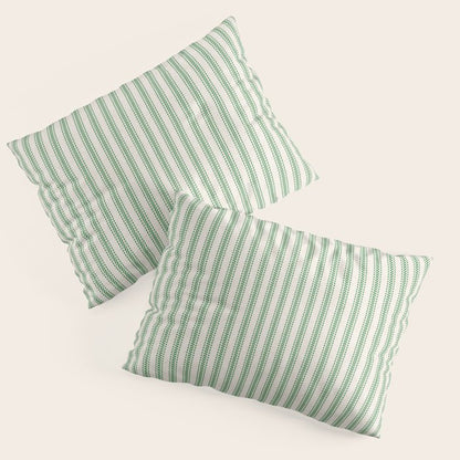 French Green Ticker Stripe Pillow Sham Gallery Image 3