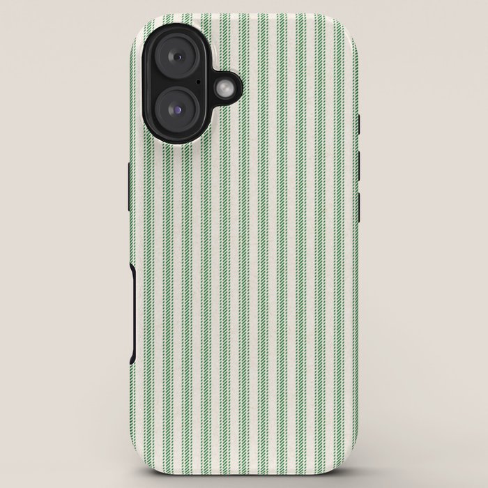 French Green Ticker Stripe iPhone Case Gallery Image 5