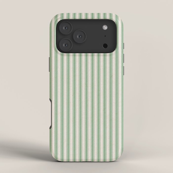 French Green Ticker Stripe iPhone Case Gallery Image 4