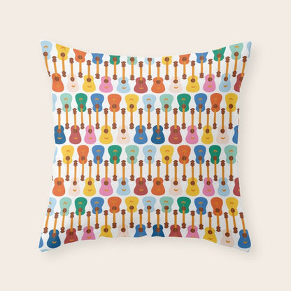 Colorful Guitars Throw Pillow Gallery Image 2