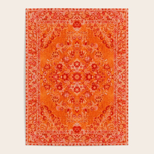 Orange Bohemian Oriental Heritage Traditional Vintage Moroccan Style Poster Gallery Image 2