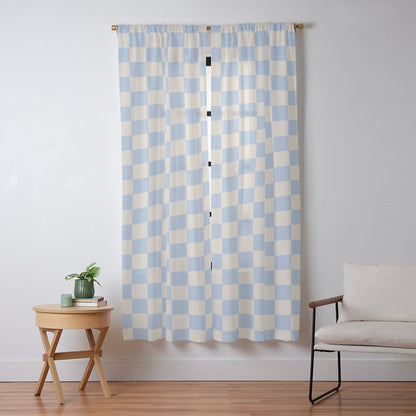 Check - Baby Blue Twist â Checkerboard Print Window Curtain Gallery Image 9