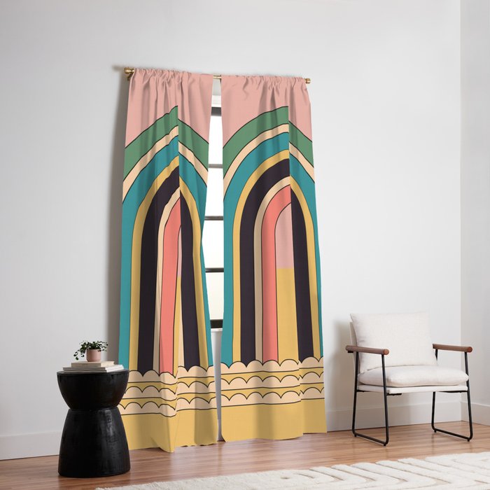 Geometric Abstraction Rainbow Window Curtain Gallery Image 6