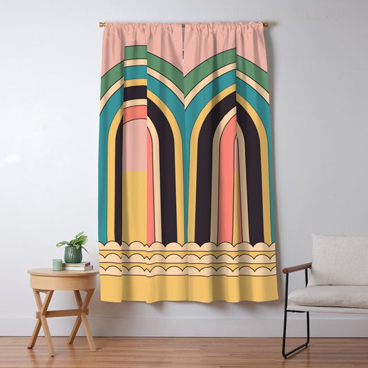 Geometric Abstraction Rainbow Window Curtain Gallery Image 1