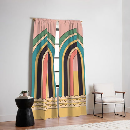 Geometric Abstraction Rainbow Window Curtain Gallery Image 2