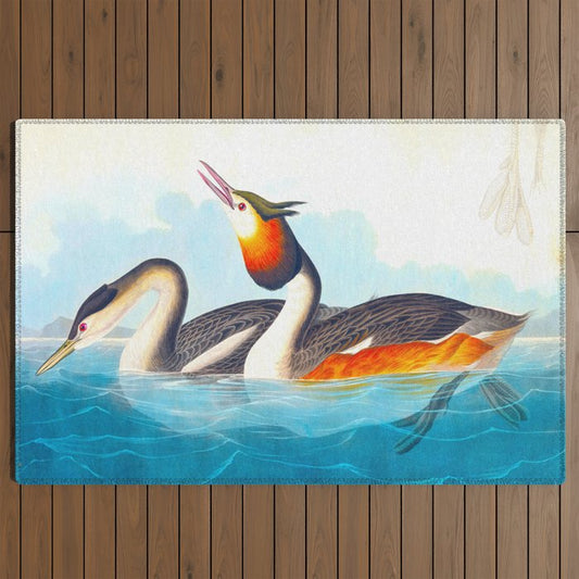 Great Crested Grebe Bird Outdoor Rug Gallery Image 2
