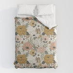 Retro Boho Floral, Vintage Floral Pattern Duvet Cover Gallery Image 1