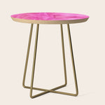 Girly neon pink magenta abstract watercolor paint Side Table Gallery Image 1