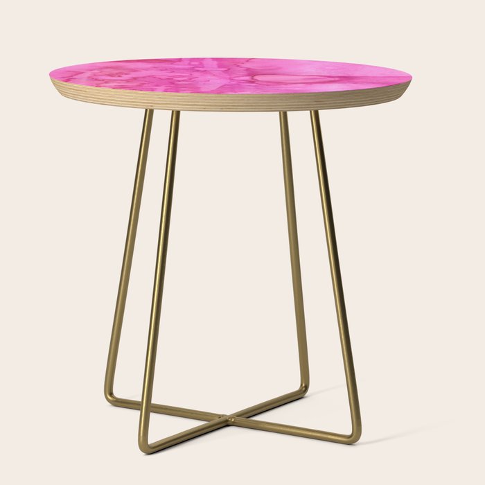 Girly neon pink magenta abstract watercolor paint Side Table Gallery Image 1