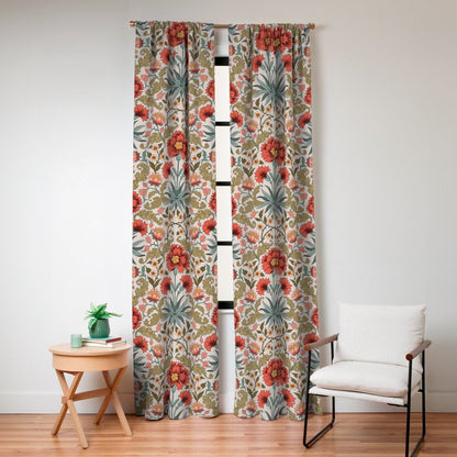 Victorian Botanicals - Carnations in Red and Green Window Curtain Gallery Image 8