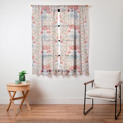 Victorian Botanicals - Carnations in Red and Green Window Curtain Gallery Image 23
