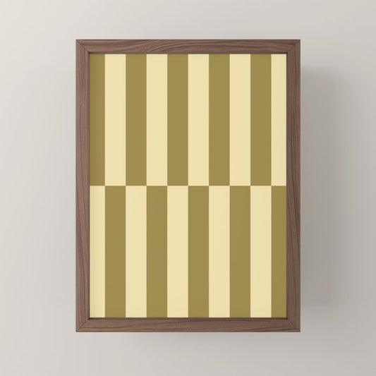 Strippy - Butter and Olive Mini Art Print Gallery Image 2