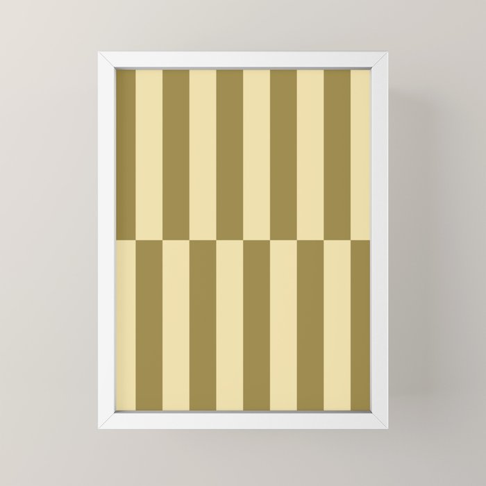 Strippy - Butter and Olive Mini Art Print Gallery Image 4