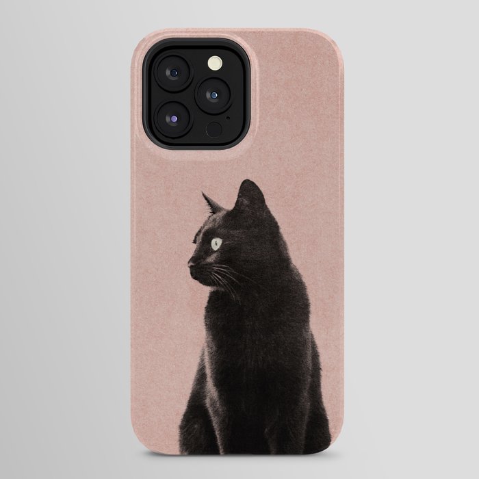 MINIMAL ANIMAL / Black Cat - peach iPhone Case Gallery Image 24
