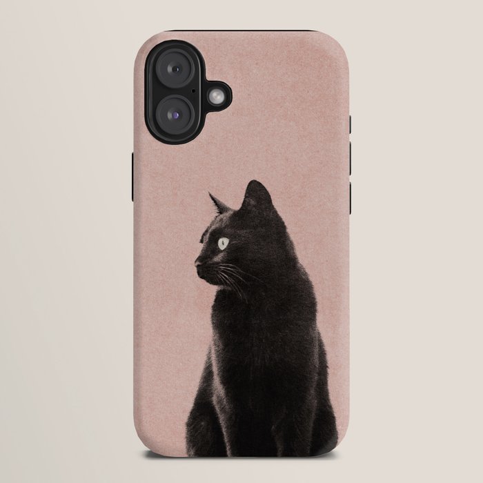 MINIMAL ANIMAL / Black Cat - peach iPhone Case Gallery Image 10