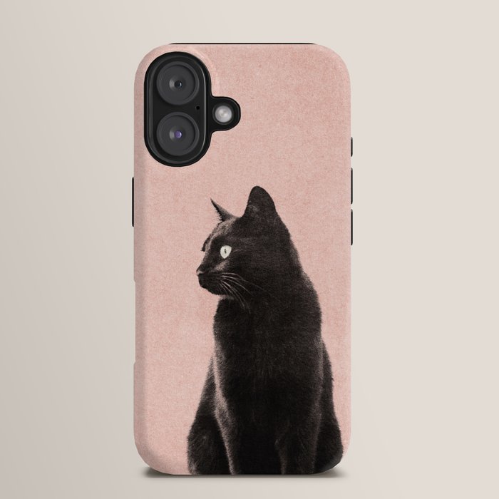MINIMAL ANIMAL / Black Cat - peach iPhone Case Gallery Image 13
